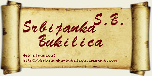 Srbijanka Bukilica vizit kartica